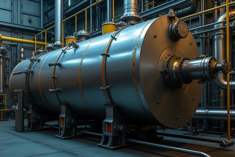 High-temperature thermal oil heater unit in a chemical plant setting