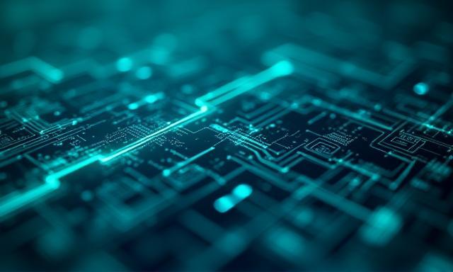 Abstract industrial process flow diagram visualization