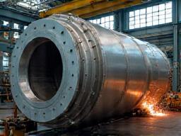 Boiler section manufacturing in workshop